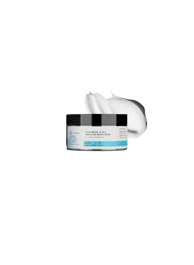 Deconstruct Hyaluronic Acid & Squalane Moisturizer | 0.2% Hyaluronic Acid 1% Squalane |Moisturizer For Normal Skin | Lightweight Moisturiser | For Long Lasting & Non-Greasy Hydration | 50Gm, Cream - Image 1
